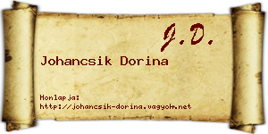 Johancsik Dorina névjegykártya